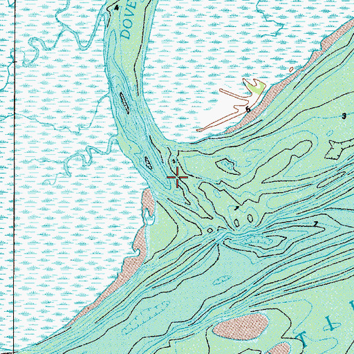 Topographic Map of Dover Creek, GA