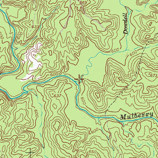 Topographic Map of Dowdell Creek, GA