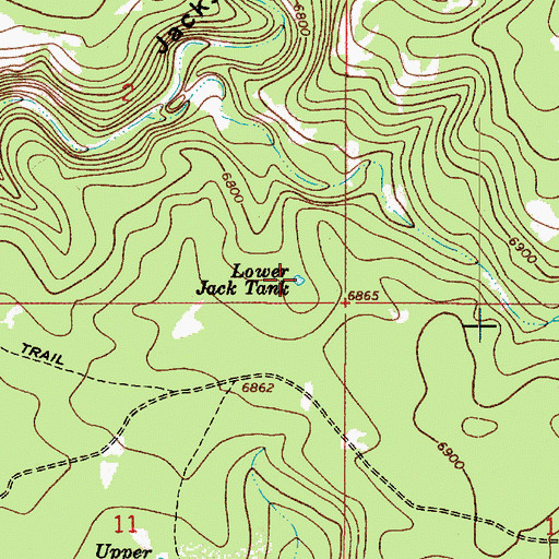 Topographic Map of Lower Jack Tank, AZ