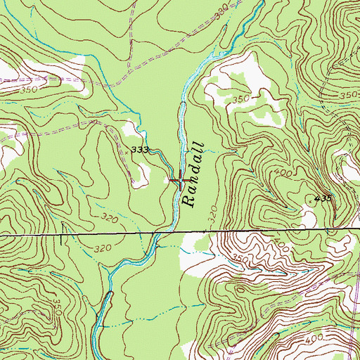 Topographic Map of Dozier Creek, GA