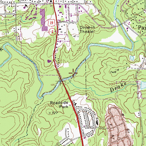 Topographic Map of Drake Branch, GA