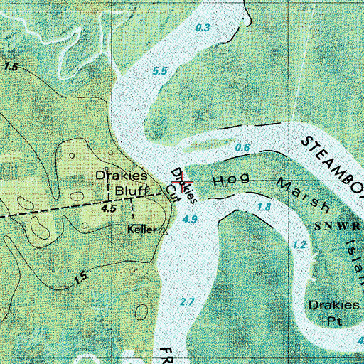 Topographic Map of Drakies Cut, GA