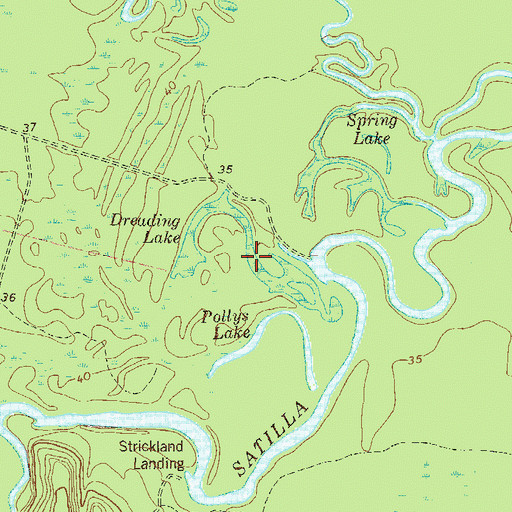 Topographic Map of Dreading Lake, GA