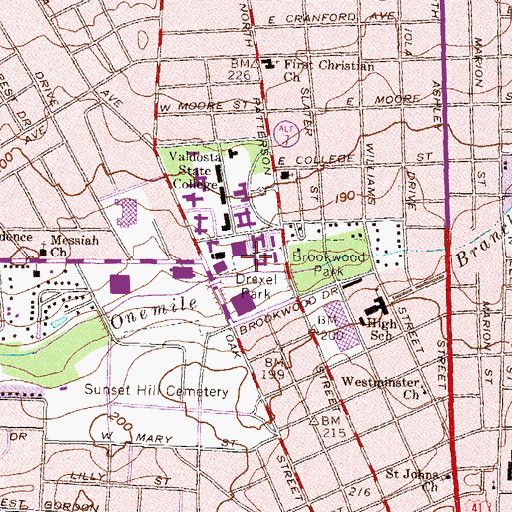 Topographic Map of Drexel Park, GA