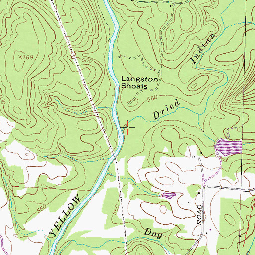 Topographic Map of Dried Indian Creek, GA