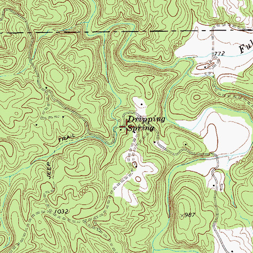 Topographic Map of Dripping Spring, GA