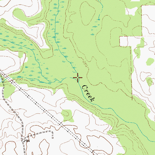 Topographic Map of Dry Branch Creek, GA