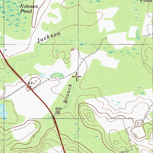 Topographic Map of Dry Branch, GA