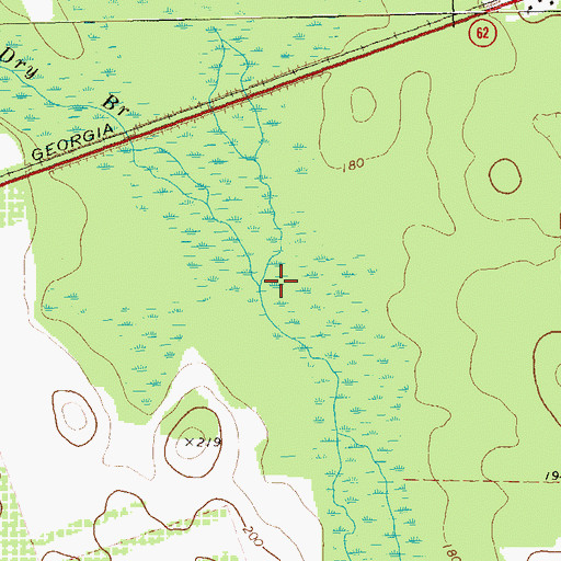 Topographic Map of Dry Branch, GA