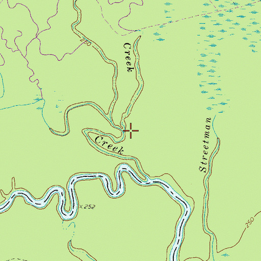 Topographic Map of Dry Branch Creek, GA