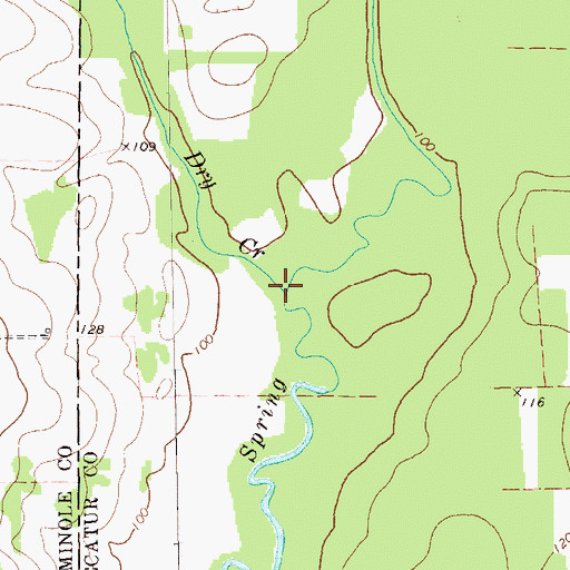 Topographic Map of Dry Creek, GA