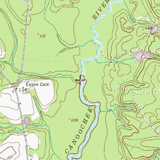 Topographic Map of Dry Creek, GA