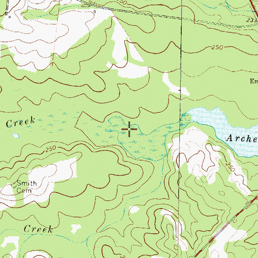 Topographic Map of Dry Creek, GA