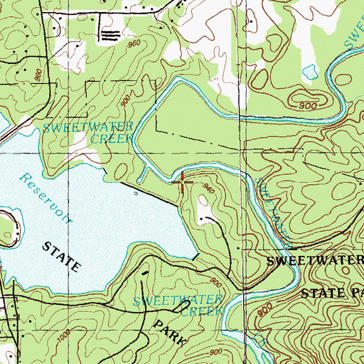 Topographic Map of Dry Creek, GA