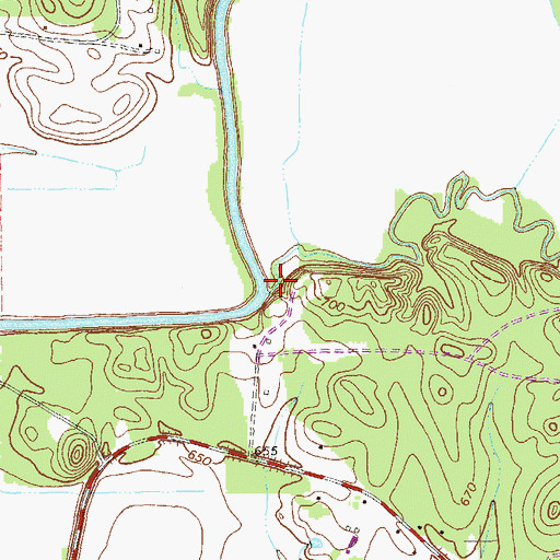 Topographic Map of Dry Creek, GA
