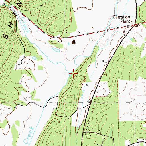 Topographic Map of Dry Creek, GA