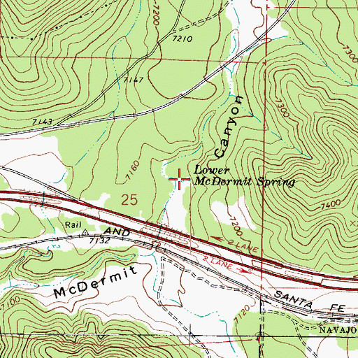 Topographic Map of Lower McDermit Spring, AZ