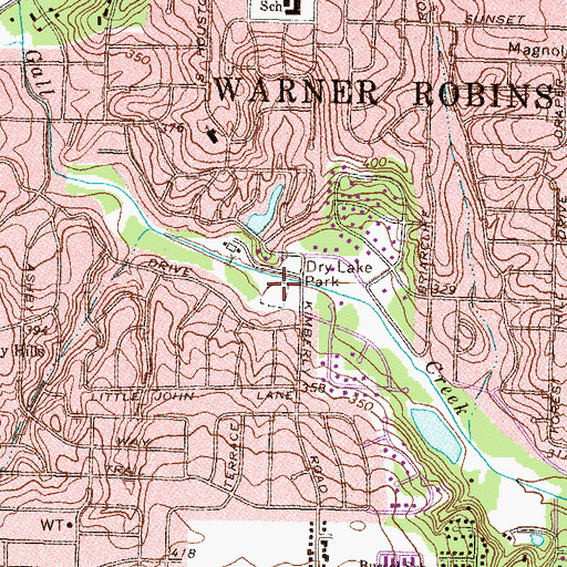 Topographic Map of Dry Lake Park, GA