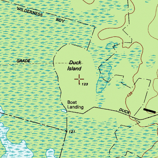 Topographic Map of Duck Island, GA