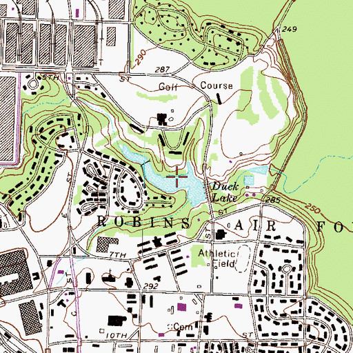 Topographic Map of Duck Lake, GA
