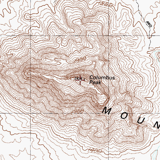 Topographic Map of Columbus Peak, AZ