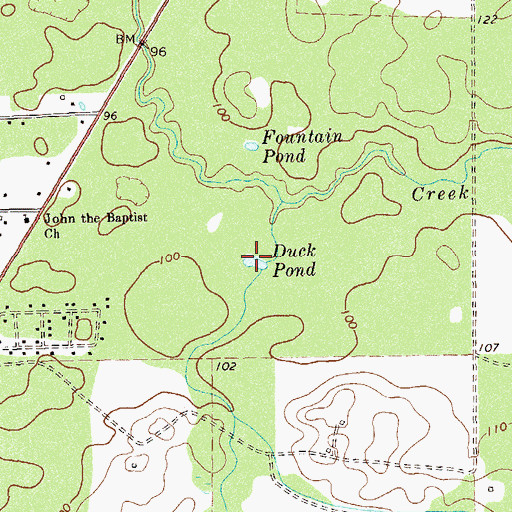 Topographic Map of Duck Pond, GA