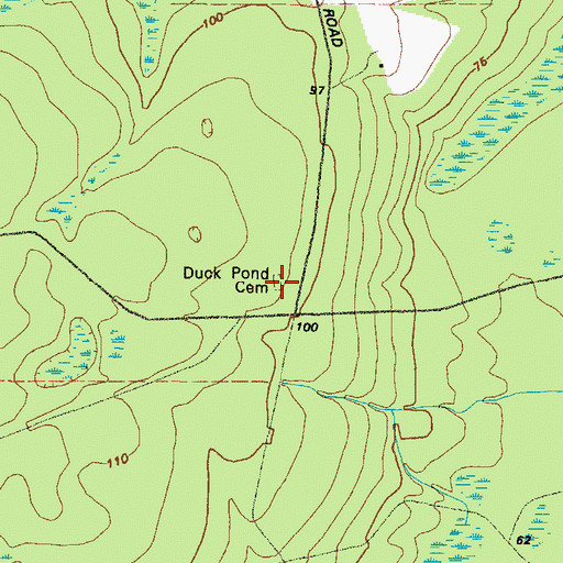 Topographic Map of Duck Pond Cemetery, GA