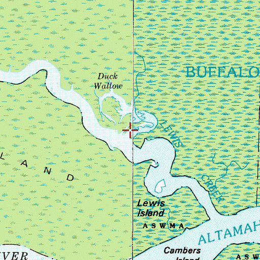 Topographic Map of Duck Wallow, GA