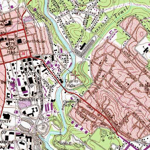Topographic Map of Dudley Park, GA