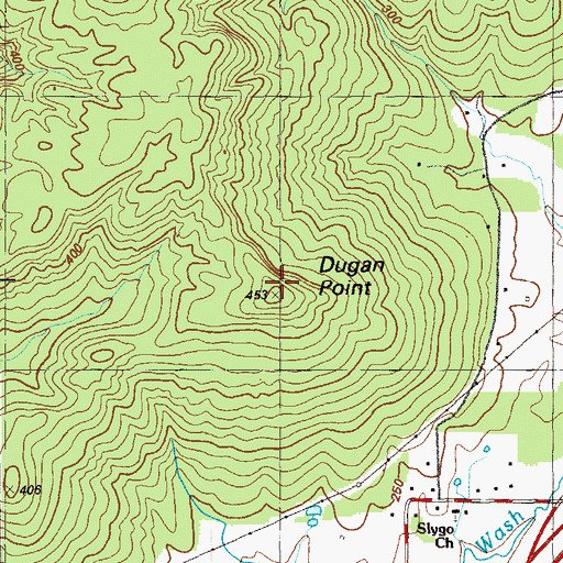 Topographic Map of Dugan Point, GA