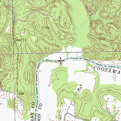 Topographic Map of Duke Creek, GA