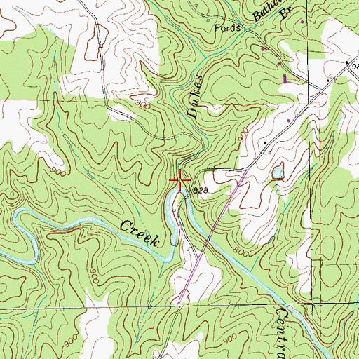 Topographic Map of Dukes Creek, GA