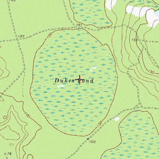 Topographic Map of Dukes Pond, GA