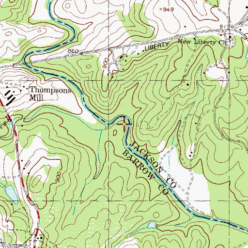 Topographic Map of Duncan Creek, GA