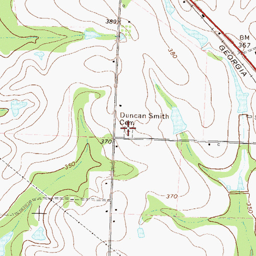 Topographic Map of Duncan Smith Cemetery, GA