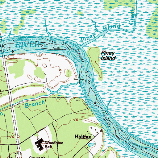 Topographic Map of Dunn Branch, GA
