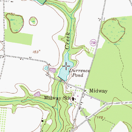 Topographic Map of Durrence Pond, GA