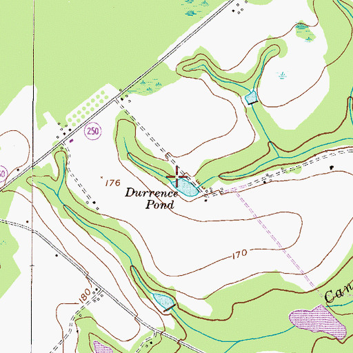 Topographic Map of Durrence Pond, GA