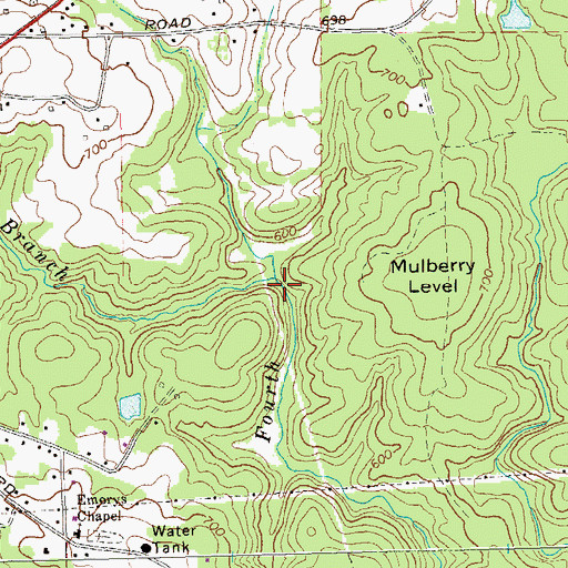 Topographic Map of Dye Branch, GA
