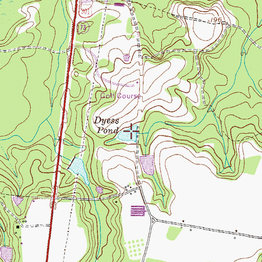 Topographic Map of Dyess Pond, GA