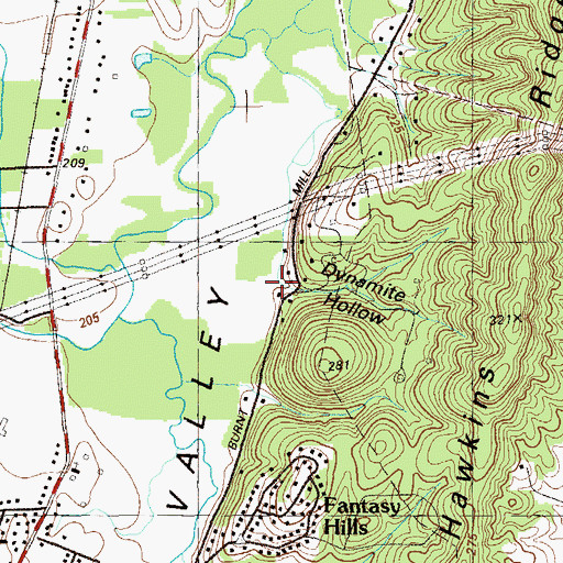 Topographic Map of Dynamite Hollow, GA