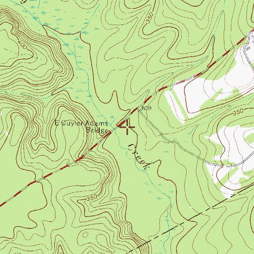 Topographic Map of E Cuyler Adams Bridge, GA