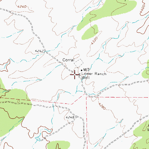Topographic Map of Lower Ranch Well, AZ