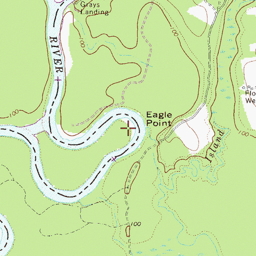 Topographic Map of Eagle Point, GA