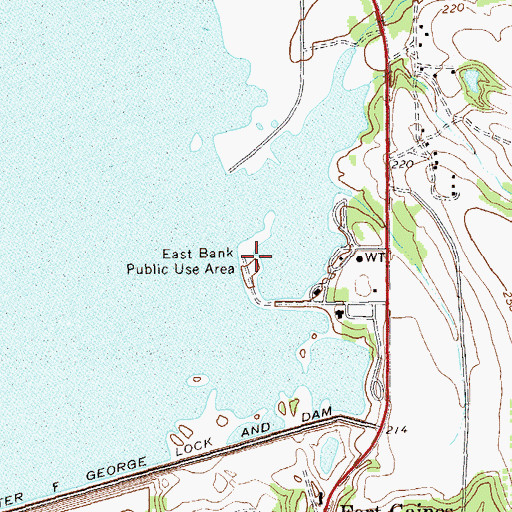 Topographic Map of East Bank Public Use Area, GA