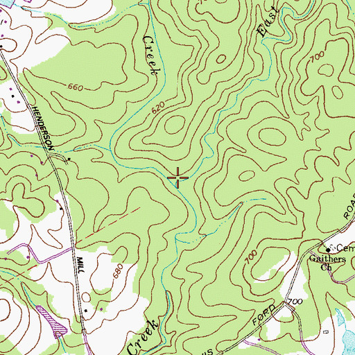 Topographic Map of East Bear Creek, GA