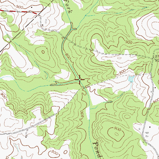 Topographic Map of East Fork Pond Fork, GA