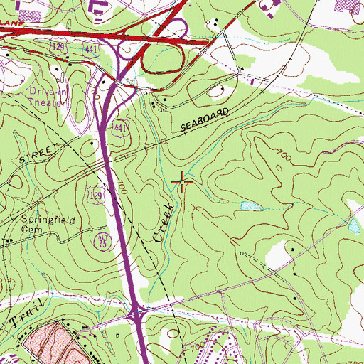 Topographic Map of East Fork Trail Creek, GA