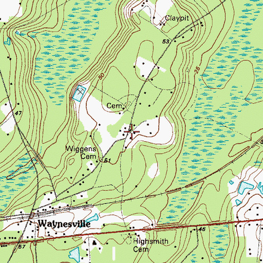 Topographic Map of East Side Church, GA