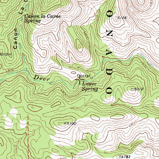 Topographic Map of Lower Spring, AZ